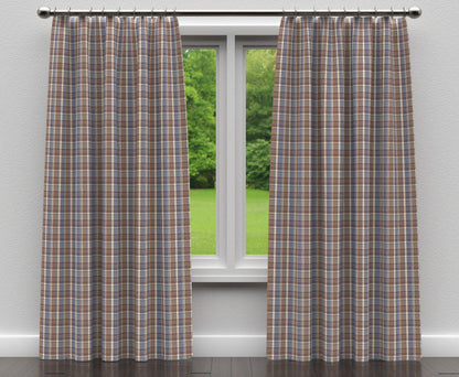 D102 Plaid Wedgewood Plaid Blue,Brown Charlotte Fabrics