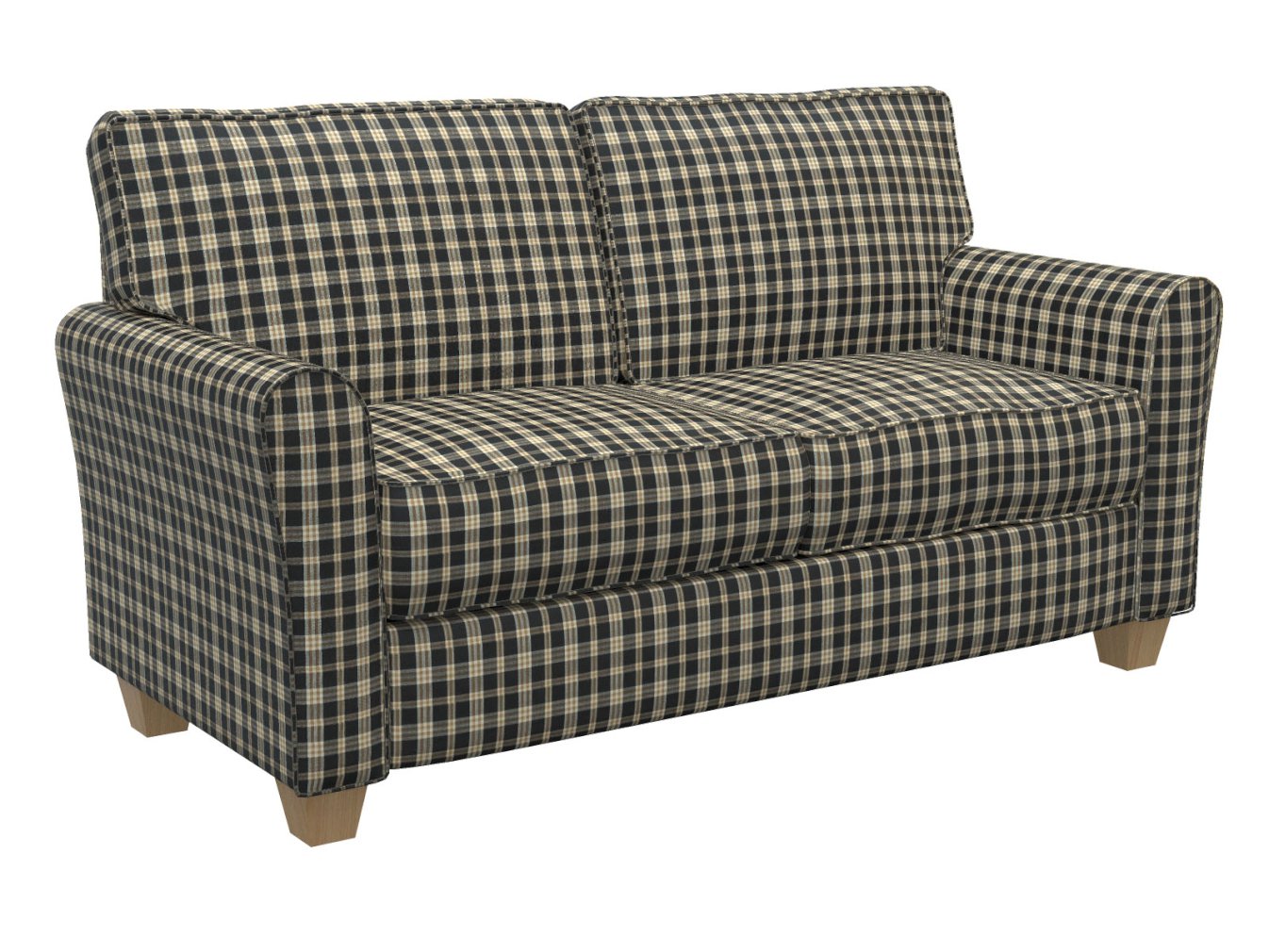 D103 Plaid Onyx Plaid Black Charlotte Fabrics