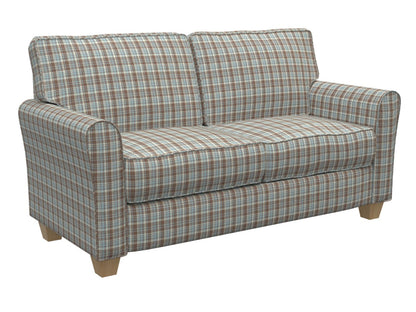 D104 Plaid Cornflower Plaid Aqua & Teal,Brown Charlotte Fabrics