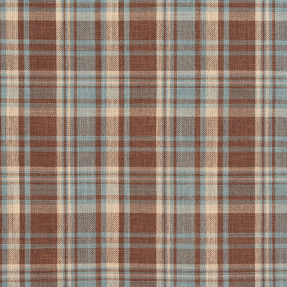 D104 Plaid Cornflower Plaid Aqua & Teal,Brown Charlotte Fabrics