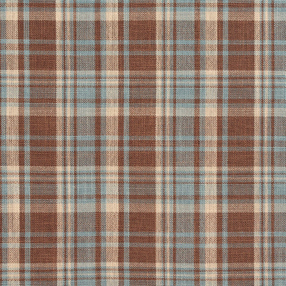 D104 Plaid Cornflower Plaid Aqua & Teal,Brown Charlotte Fabrics