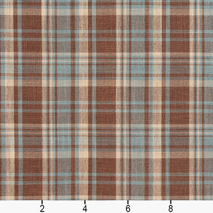 D104 Plaid Cornflower Plaid Aqua & Teal,Brown Charlotte Fabrics