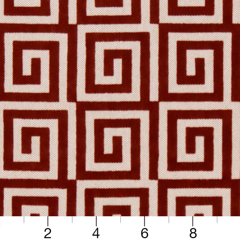 D1061 Abstract & Geometric Spice Key Red & Burgundy Charlotte Fabrics