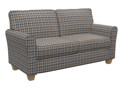D106 Plaid Indigo Plaid Blue,Brown Charlotte Fabrics