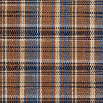 D106 Plaid Indigo Plaid Blue,Brown Charlotte Fabrics