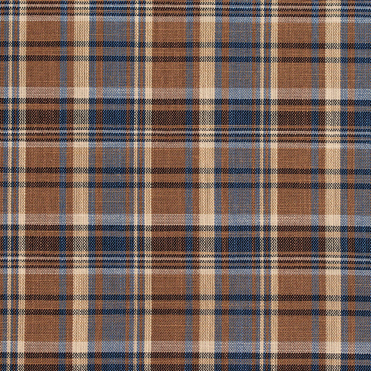 D106 Plaid Indigo Plaid Blue,Brown Charlotte Fabrics