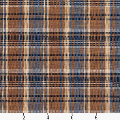 D106 Plaid Indigo Plaid Blue,Brown Charlotte Fabrics