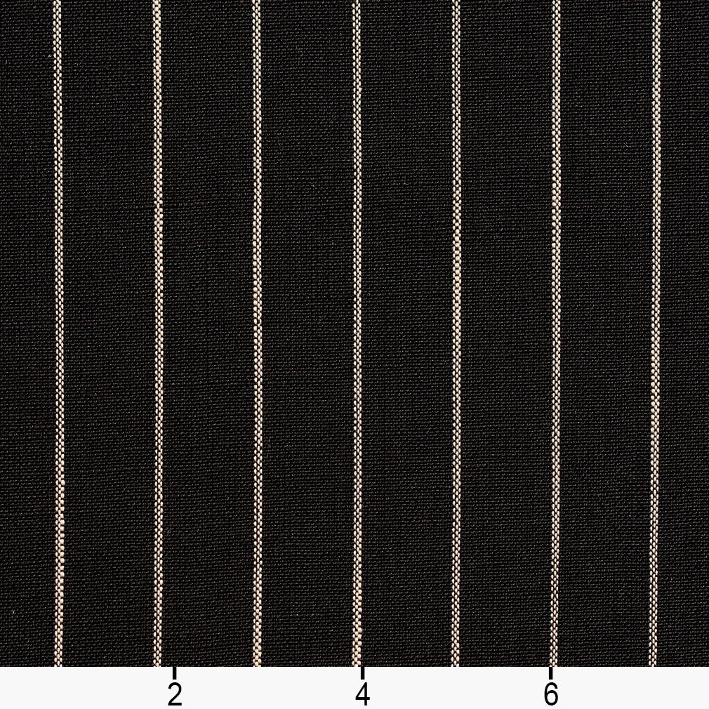 D110 Stripe Onyx Pinstripe Black Charlotte Fabrics
