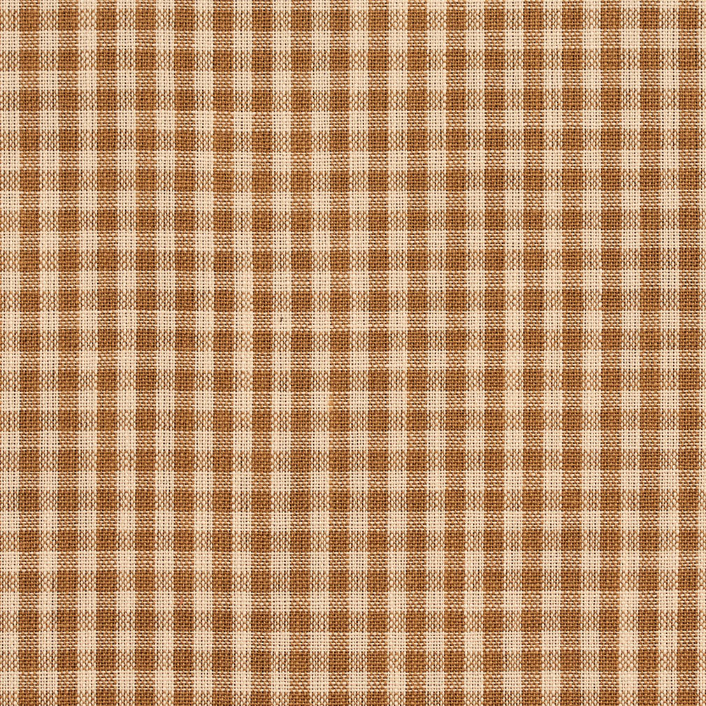 D114 Check & Houndstooth,Small Scale Wheat Gingham Brown Charlotte Fabrics