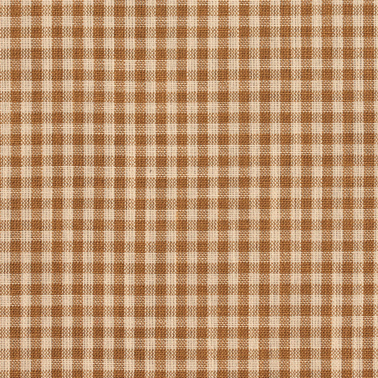 D114 Check & Houndstooth,Small Scale Wheat Gingham Brown Charlotte Fabrics