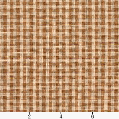 D114 Check & Houndstooth,Small Scale Wheat Gingham Brown Charlotte Fabrics