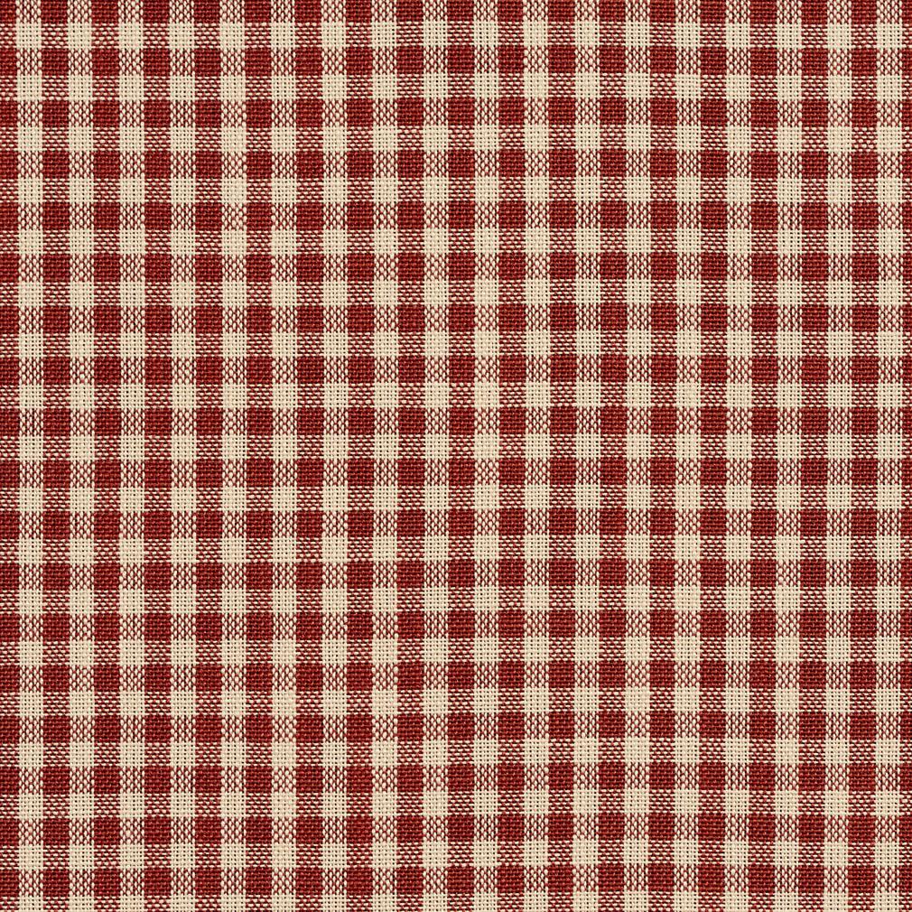 D115 Check & Houndstooth,Small Scale Brick Gingham Red & Burgundy Charlotte Fabrics