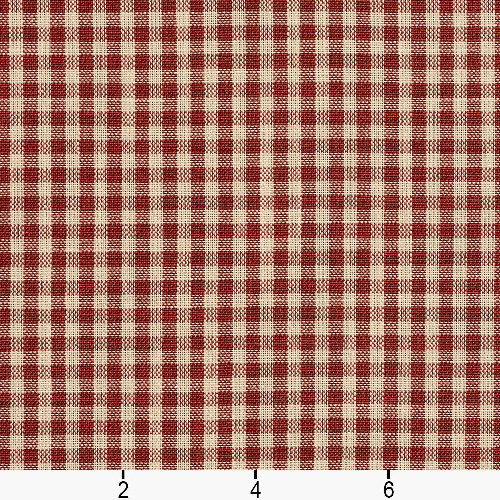D115 Check & Houndstooth,Small Scale Brick Gingham Red & Burgundy Charlotte Fabrics
