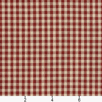D115 Check & Houndstooth,Small Scale Brick Gingham Red & Burgundy Charlotte Fabrics