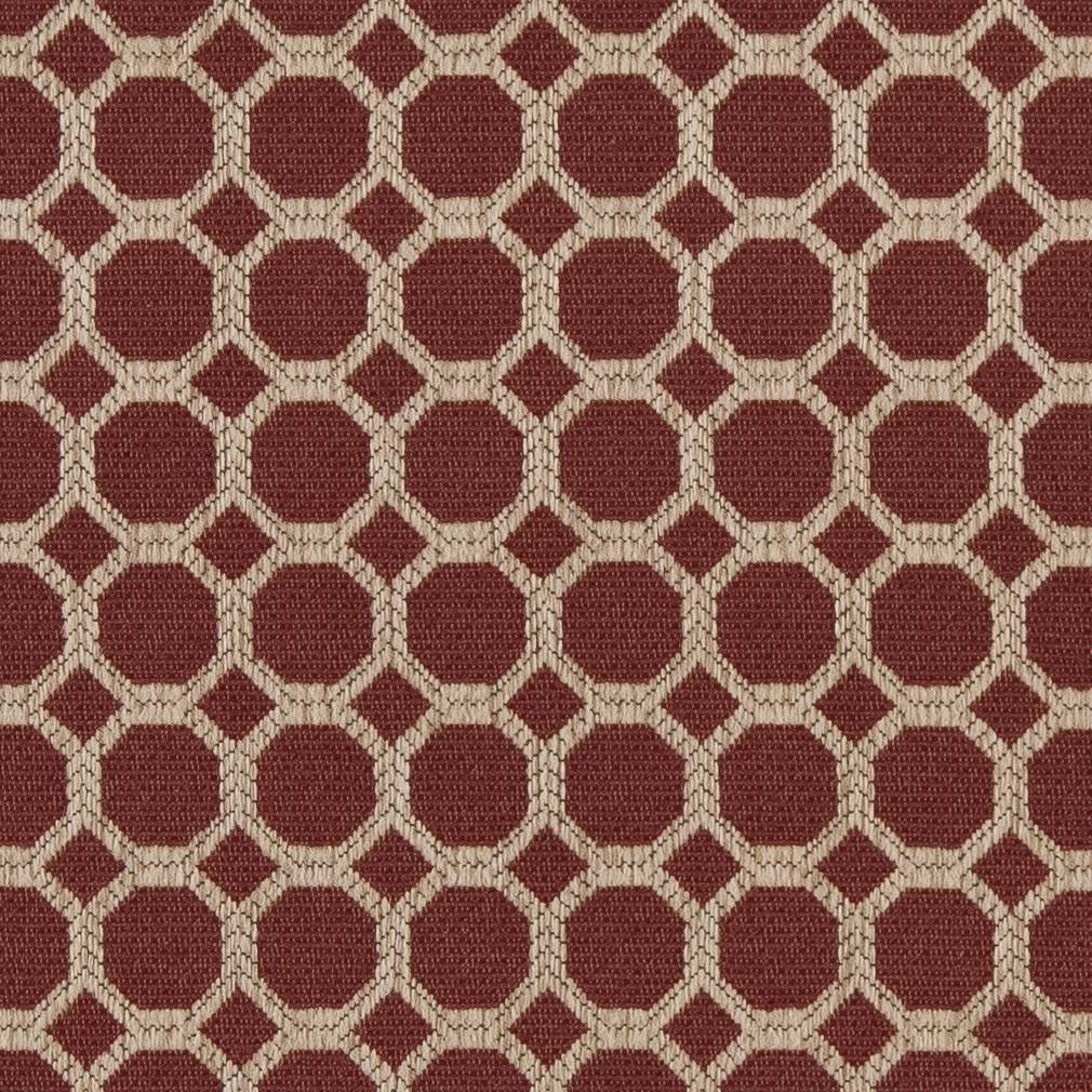 D1226 Abstract & Geometric Burgundy Honeycomb Red & Burgundy Charlotte Fabrics