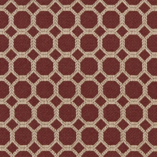 D1226 Abstract & Geometric Burgundy Honeycomb Red & Burgundy Charlotte Fabrics