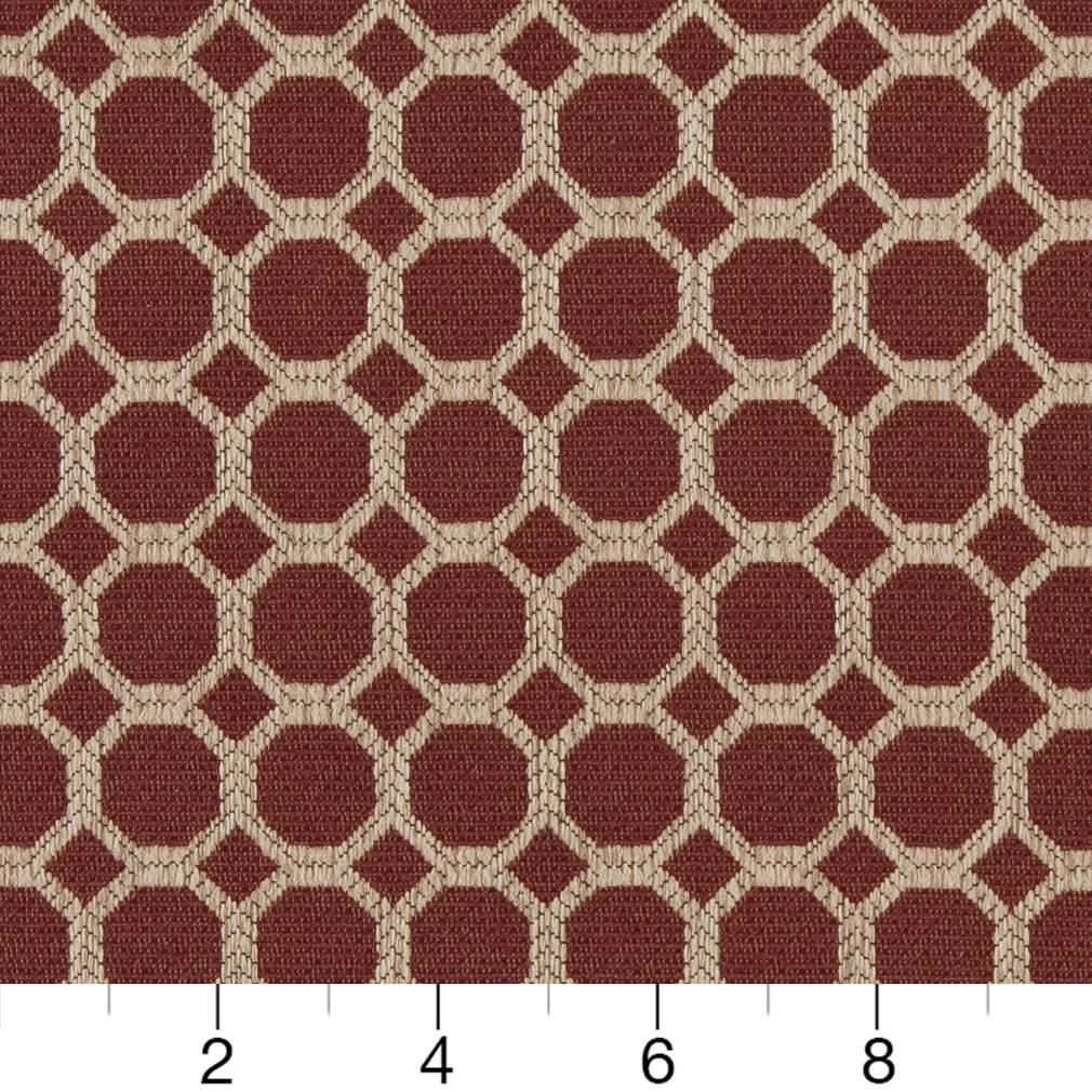 D1226 Abstract & Geometric Burgundy Honeycomb Red & Burgundy Charlotte Fabrics
