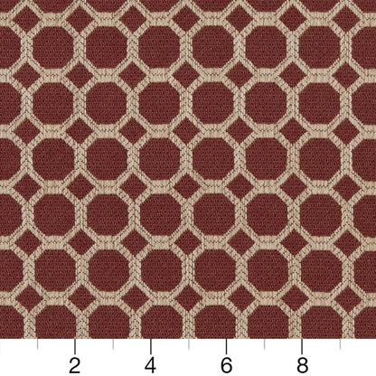 D1226 Abstract & Geometric Burgundy Honeycomb Red & Burgundy Charlotte Fabrics
