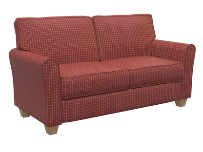 D122 Plaid,Small Scale Brick Checkerboard Red & Burgundy Charlotte Fabrics