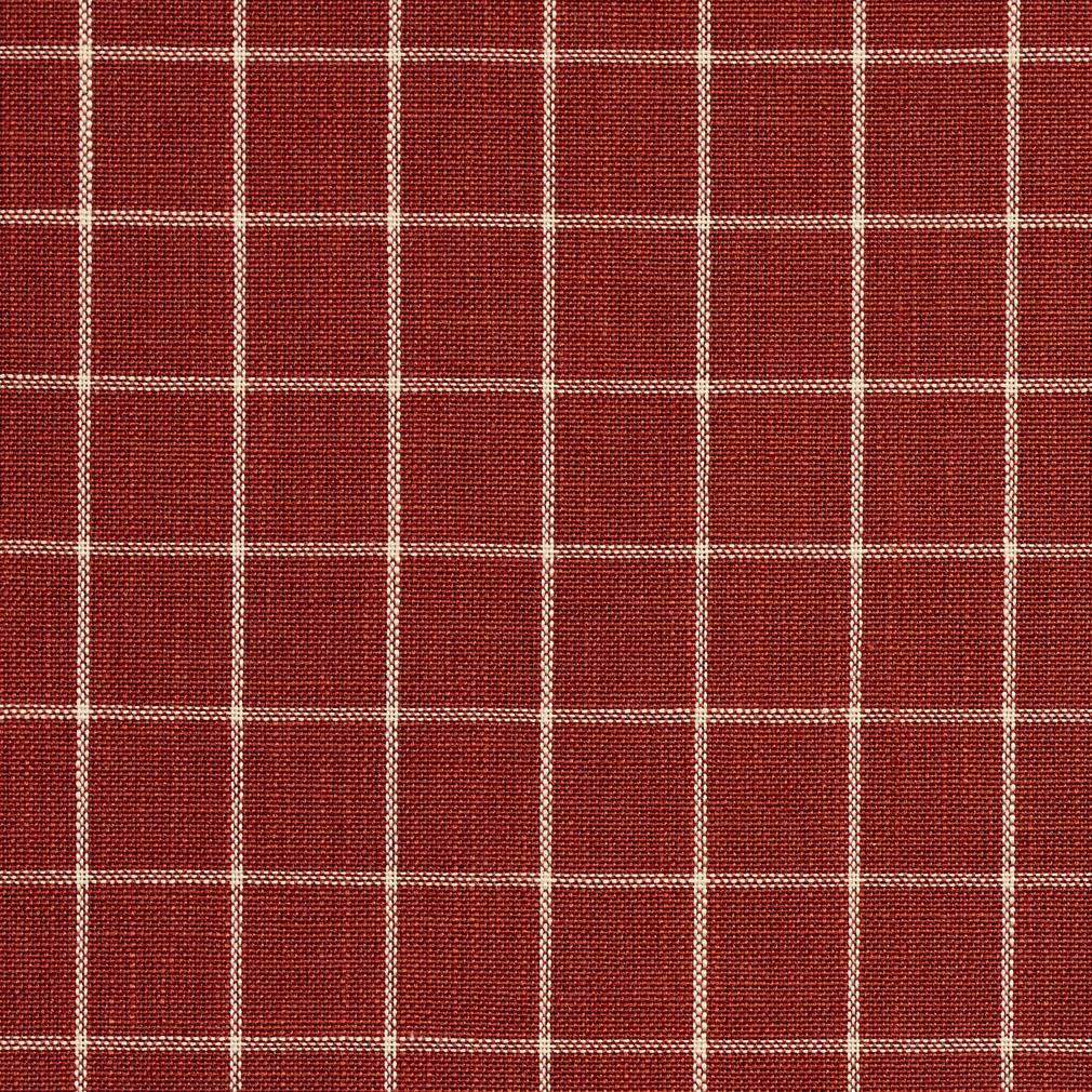 D122 Plaid,Small Scale Brick Checkerboard Red & Burgundy Charlotte Fabrics