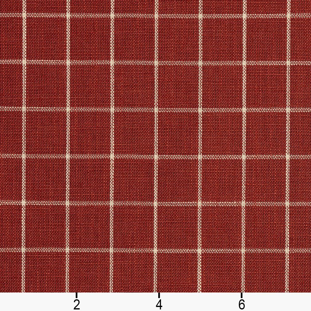 D122 Plaid,Small Scale Brick Checkerboard Red & Burgundy Charlotte Fabrics