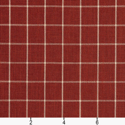 D122 Plaid,Small Scale Brick Checkerboard Red & Burgundy Charlotte Fabrics