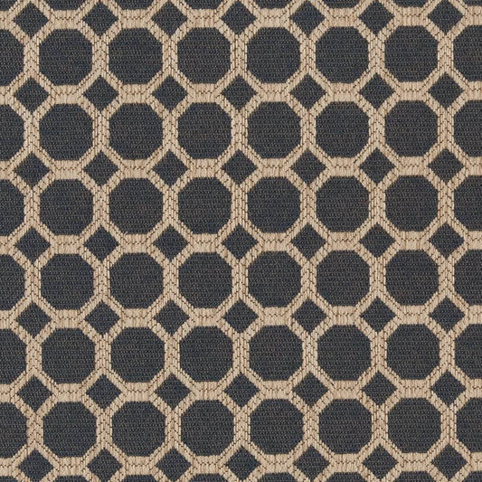 D1230 Abstract & Geometric Indigo Honeycomb Blue Charlotte Fabrics