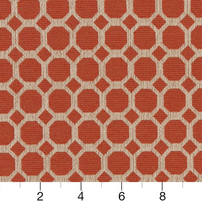 D1231 Abstract & Geometric Spice Honeycomb Orange & Rust Charlotte Fabrics