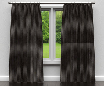 D124 Plaid,Small Scale Onyx Checkerboard Black Charlotte Fabrics