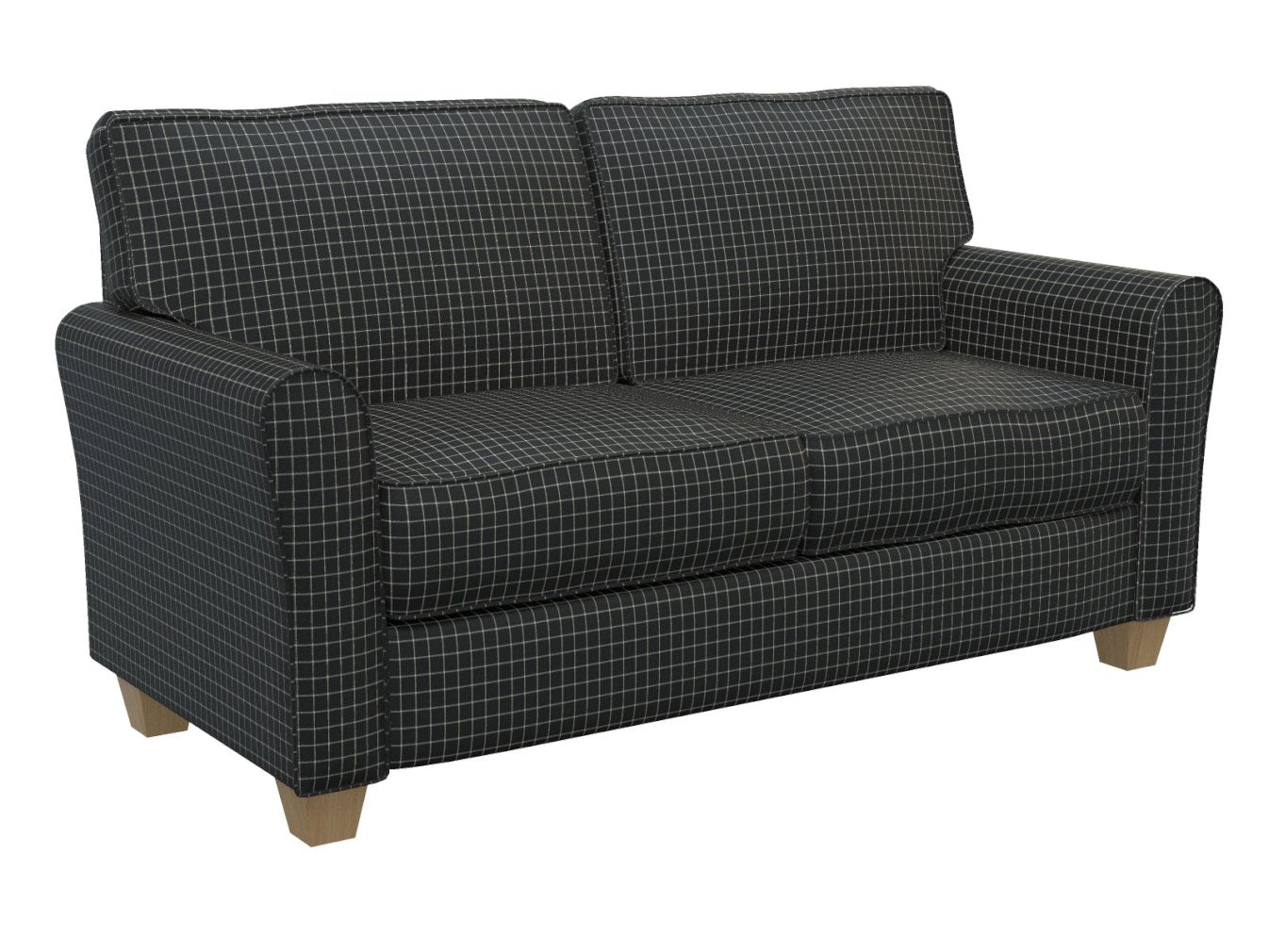D124 Plaid,Small Scale Onyx Checkerboard Black Charlotte Fabrics