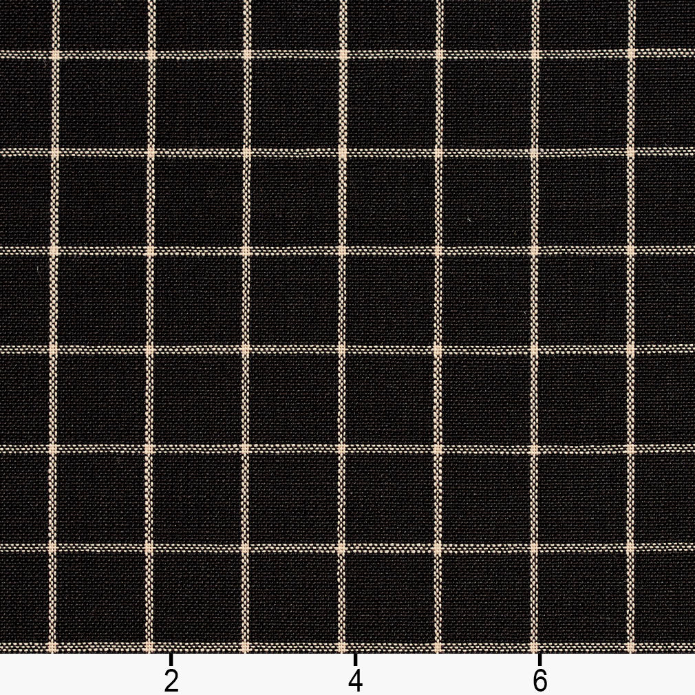 D124 Plaid,Small Scale Onyx Checkerboard Black Charlotte Fabrics