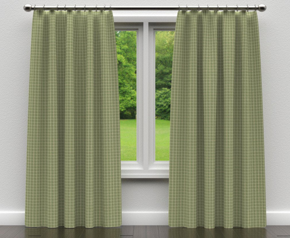 D126 Plaid,Small Scale Juniper Checkerboard Green Charlotte Fabrics