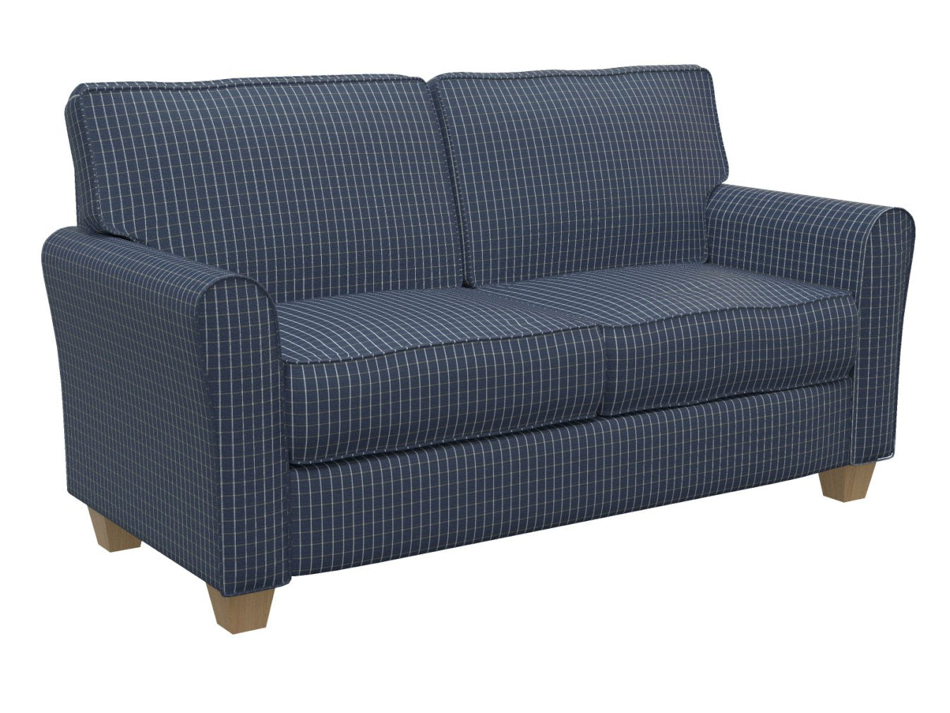 D127 Plaid,Small Scale Indigo Checkerboard Blue Charlotte Fabrics