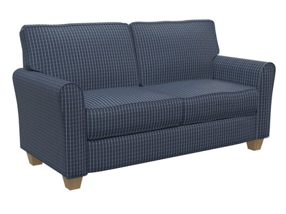 D127 Plaid,Small Scale Indigo Checkerboard Blue Charlotte Fabrics