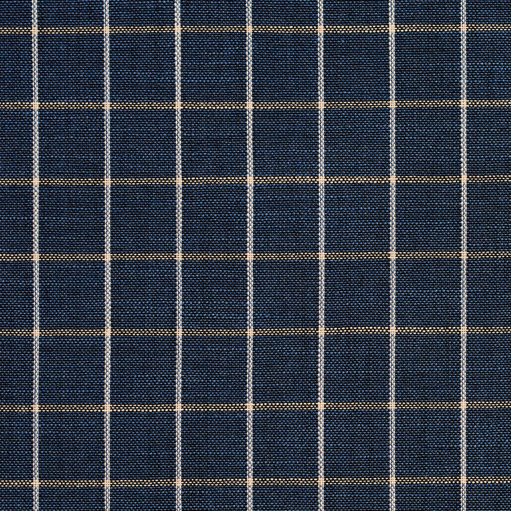 D127 Plaid,Small Scale Indigo Checkerboard Blue Charlotte Fabrics
