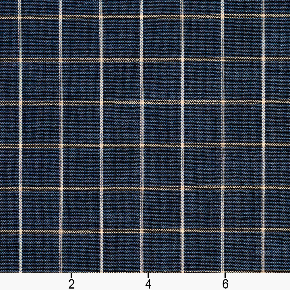 D127 Plaid,Small Scale Indigo Checkerboard Blue Charlotte Fabrics