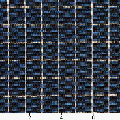 D127 Plaid,Small Scale Indigo Checkerboard Blue Charlotte Fabrics