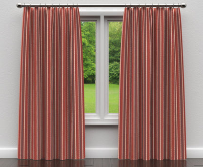 D129 Stripe Brick Stripe Red & Burgundy Charlotte Fabrics