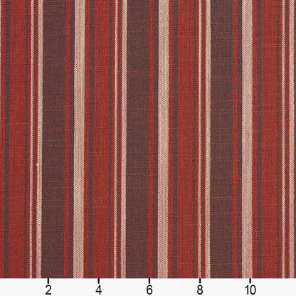 D129 Stripe Brick Stripe Red & Burgundy Charlotte Fabrics