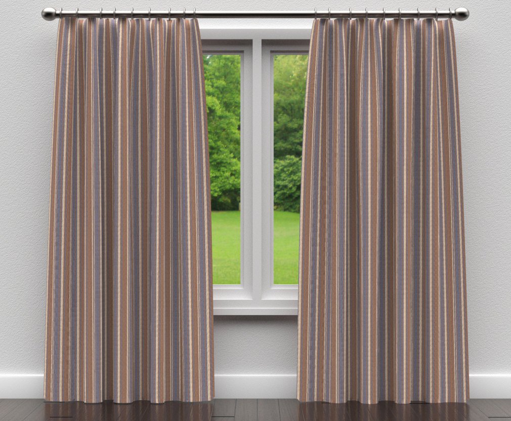 D130 Stripe Wedgewood Stripe Blue,Brown Charlotte Fabrics