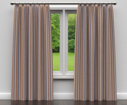 D130 Stripe Wedgewood Stripe Blue,Brown Charlotte Fabrics