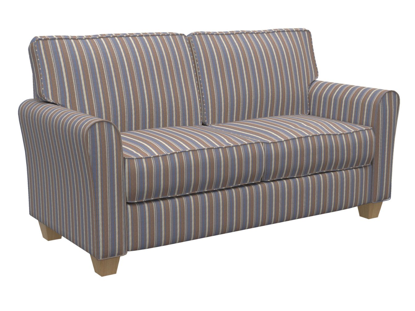 D130 Stripe Wedgewood Stripe Blue,Brown Charlotte Fabrics