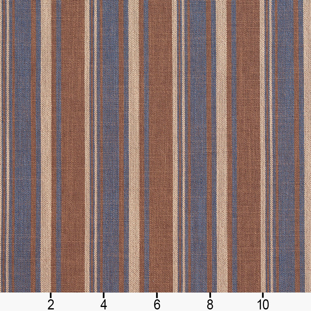 D130 Stripe Wedgewood Stripe Blue,Brown Charlotte Fabrics