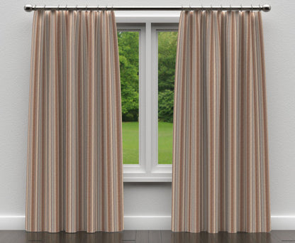 D132 Stripe Cornflower Stripe Aqua & Teal,Brown Charlotte Fabrics