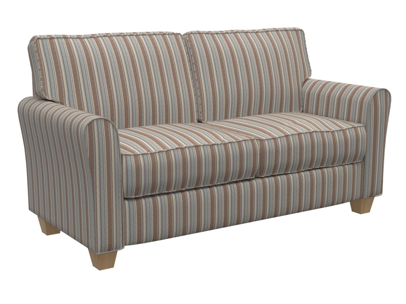 D132 Stripe Cornflower Stripe Aqua & Teal,Brown Charlotte Fabrics