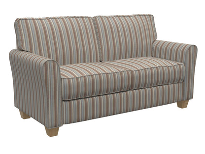 D132 Stripe Cornflower Stripe Aqua & Teal,Brown Charlotte Fabrics
