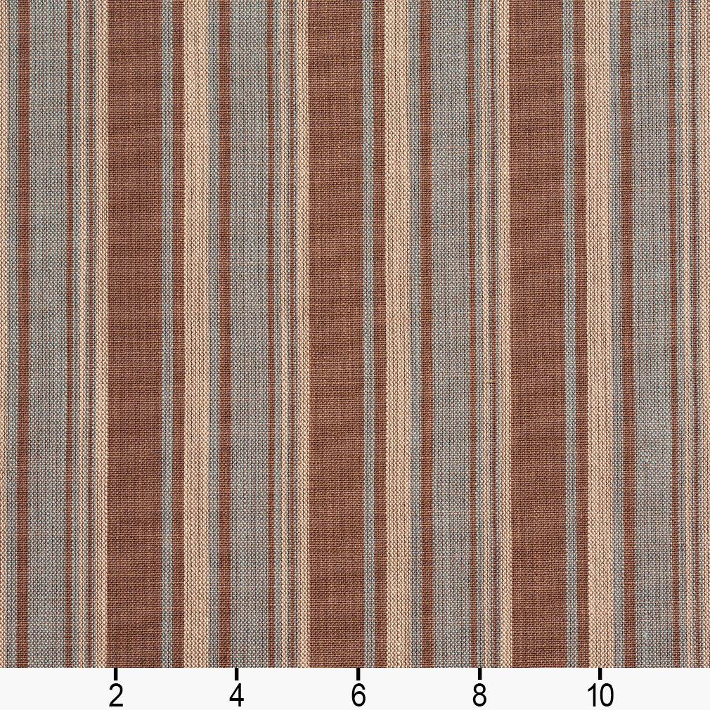 D132 Stripe Cornflower Stripe Aqua & Teal,Brown Charlotte Fabrics