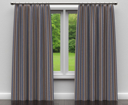 D134 Stripe Indigo Stripe Blue,Brown Charlotte Fabrics