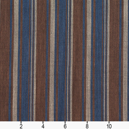 D134 Stripe Indigo Stripe Blue,Brown Charlotte Fabrics