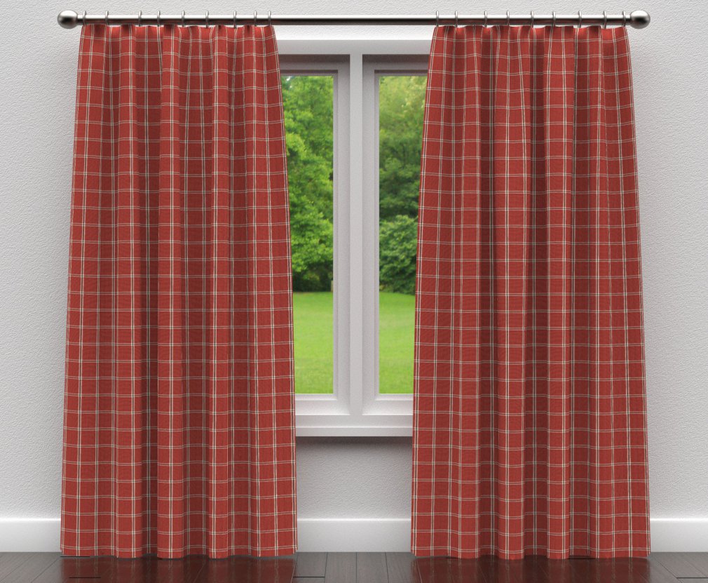 D136 Plaid Brick Windowpane Red & Burgundy Charlotte Fabrics